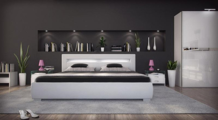 Bett Betten Polster Doppel Ehe Hotel Luxus Leder Moderne Designer Schlafzimmer