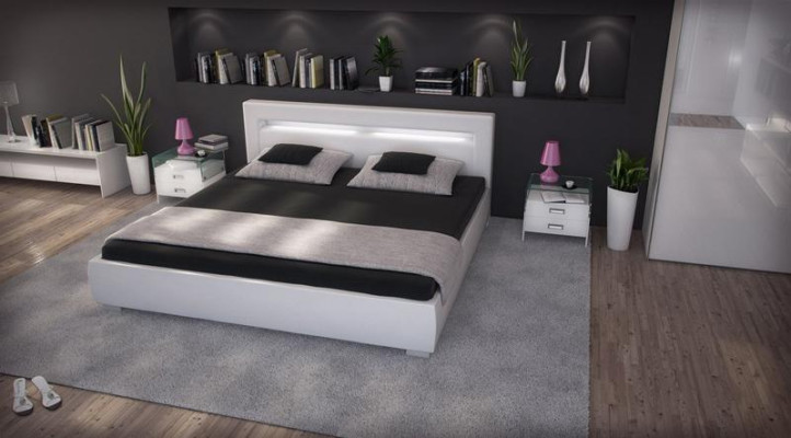Bett Betten Polster Doppel Ehe Hotel Luxus Leder Moderne Designer Schlafzimmer