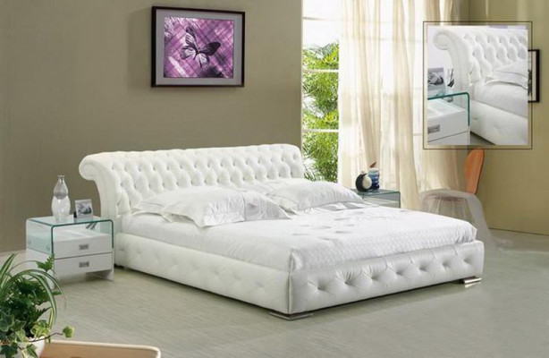 Polsterbett Doppelbett Designer Bett Ehebett Schlafzimmer Lederbett Neu Betten