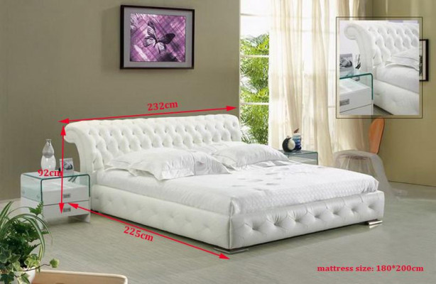 Polsterbett Doppelbett Designer Bett Ehebett Schlafzimmer Lederbett Neu Betten