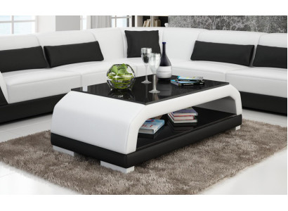 Couchtisch Leder Glastisch Design Tisch Sofa Beistell Couch Tische Farbe wählbar