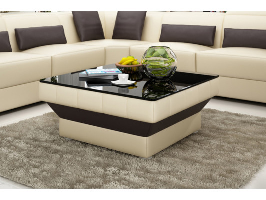 Design Glastisch Leder Couch Tisch Tische Glas Sofa Wohnzimmertische