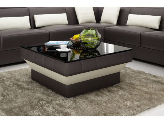 Design Glastisch Leder Couch Tisch Tische Glas Sofa Wohnzimmertische