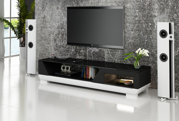 Design Sideboard Schrank Kommode Kommoden Low Board Regal Wohnzimmer rtv leder