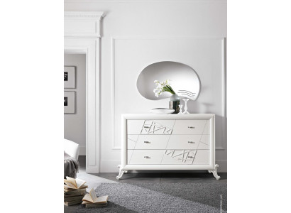 Schlafzimmer Spiegel Luxus Wandspiegel italienische Möbel 104x89 oval Abstrakt