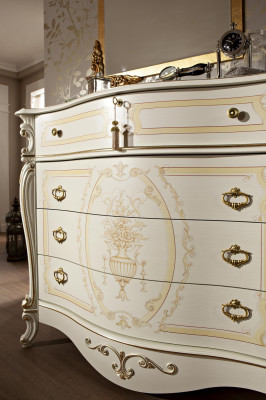 Kommode Holz Schlafzimmermöbel Weiß Kommoden mit Schubladen Italienische Möbel