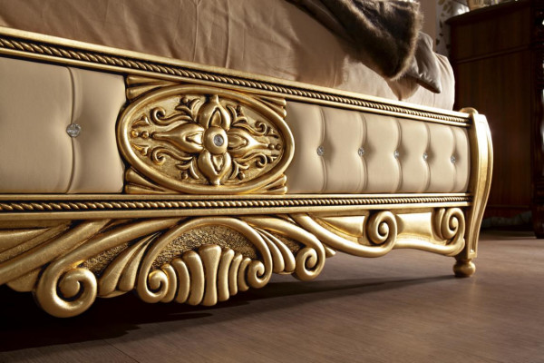Bett Chesterfield Gold Betten Barock Massivholz Gold Doppelbett Design Möbel