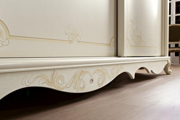 Kleiderschrank mit Spiegel Massivholz Schlafzimmermöbel  Design Schränke Italien