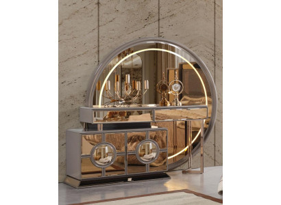 Schminktisch Kosmetiktisch Frisiertisch Frisierkommode Gold Holz Luxus