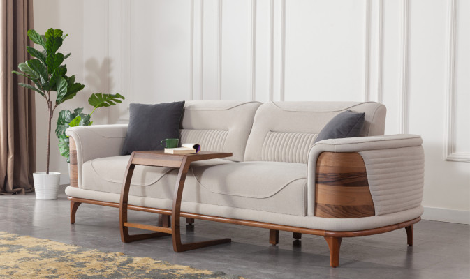 Zwei Sofas komplett mit 2 weißen Sesseln luxuriöse gepolsterte Sessel neu