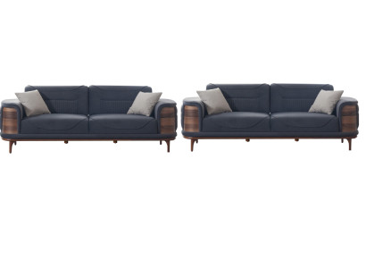Zwei graue Sofas komplett mit 2 weißen Sesseln luxuriöse gepolsterte Sessel