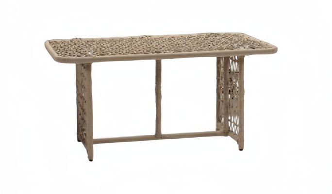 Couchtisch Beige Luxus Möbel Terrasse Design Holztisch Rechteckig Modern