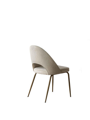 Beiger Esszimmer Stuhl Designer Polster Stühle Holzgestell Lehnstühle