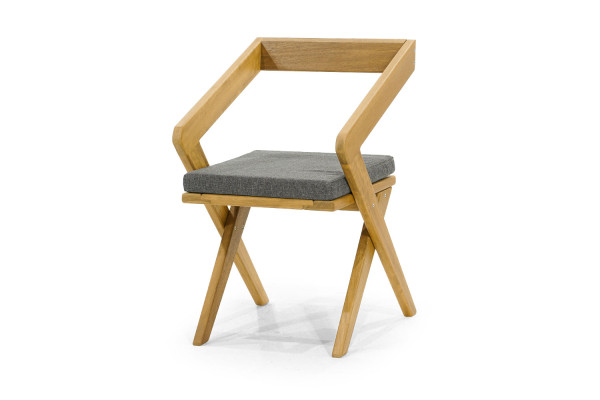 Beiger Robuster Outdoor Stuhl Einzelstuhl Holzmöbel Terrassen Stühle