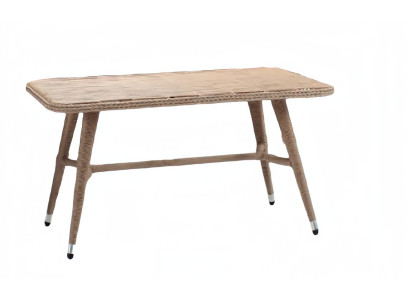 Couchtisch Braun Luxus Möbel Terrasse Design Hochwertig Rattan Rechteckig Modern
