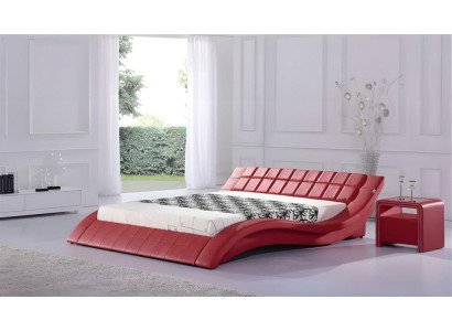 Bett Rot Schlafzimmer JV Möbel Liegefläche 180x200 Schlafzimmer Kunstleder Neu