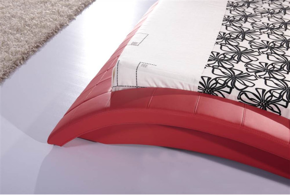 Bett Rot Schlafzimmer JV Möbel Liegefläche 180x200 Schlafzimmer Kunstleder Neu