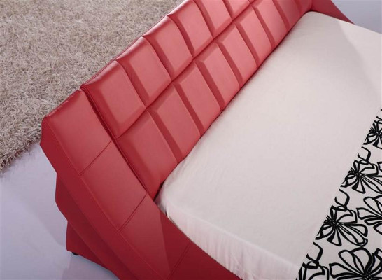 Bett Rot Schlafzimmer JV Möbel Liegefläche 180x200 Schlafzimmer Kunstleder Neu