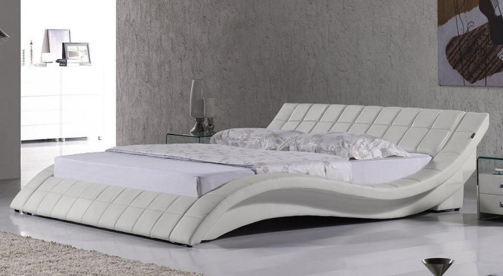 Bett Weiß Schlafzimmer JV Möbel Liegefläche 180x200 Schlafzimmer Kunstleder