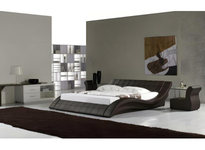 Bett Braun Schlafzimmer JV Möbel Liegefläche 180x200 Schlafzimmer Kunstleder