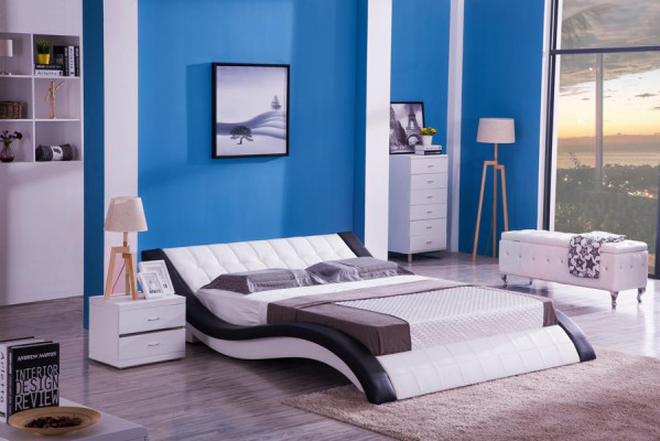 Bett Multifunktion Luxus LED-Licht 180x200 Schlafzimmer Möbel Modern Design Neu