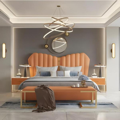Bett Orange Doppelbett 180 x 200 Möbel Einrichtung Schlafzimmer Design  Neu