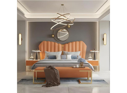 Bett Orange Doppelbett 180 x 200 Möbel Einrichtung Schlafzimmer Design  Neu