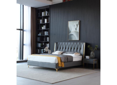 Bett Schwarz Designer Jugendliche Luxus  Komplett Doppelbett Schlafzimmer Neu