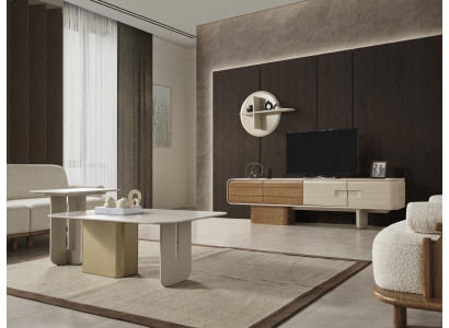 Wohnzimmer Set Beistelltisch Couchtisch TV Ständer Wandregal Holzmöbel