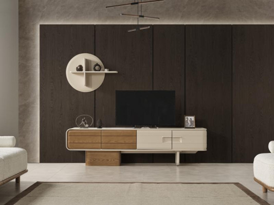 Wohnzimmer Set Beistelltisch Couchtisch TV Ständer Wandregal Holzmöbel