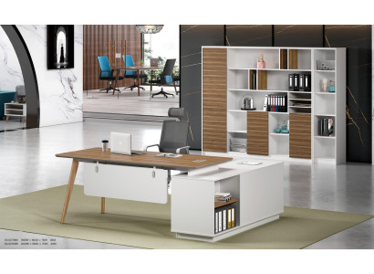 Büroeinrichtung 2tlg. Set Chef Tisch + Aktenschrank Tische Regal Schreibtisch