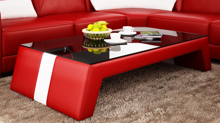 Design Glastisch Leder Couch Tisch Tische Glas Sofa Wohnzimmertische