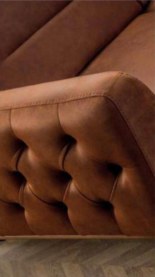 Zweisitzer Sofa 3 Sitzer Sofas Braun Kunstleder Wohnzimmer Luxus Sitz