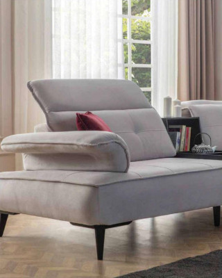 Zweisitzer Sofa 3 Sitzer Sofas Grau Stoff Wohnzimmer Luxus Modern Neu