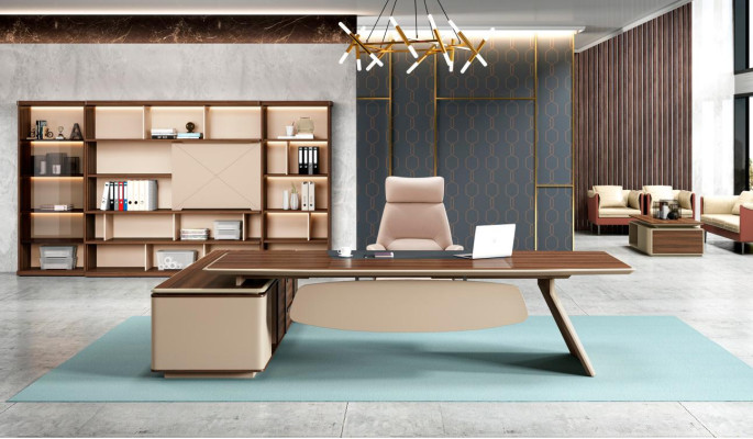 Büro Tisch Bürotisch Arbeitstisch Schreibtisch Büromöbel Holz Braun