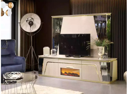 Wohnwand TV Wand Holz Modern Stil Wohnzimmer Möbel tv Ständer Luxus Einrichtung