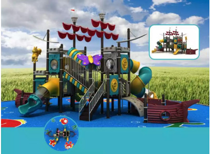 Spielplatz Schiff Turm Rutsche Outdoor Kunststoffschlitten Kinder Spielplätze