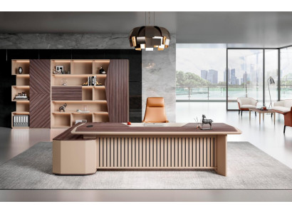 Büro Tisch Bürotisch Arbeitstisch Schreibtisch Büromöbel Holz Beige