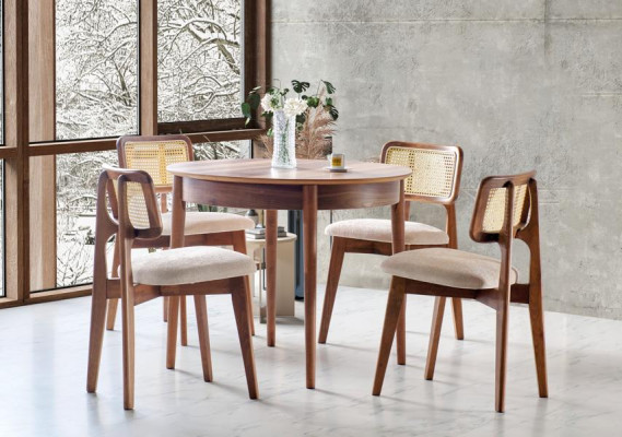Esstisch 4 x Stühle Esszimmer Set Essgruppe Luxus Stuhle Tisch 5tlg.