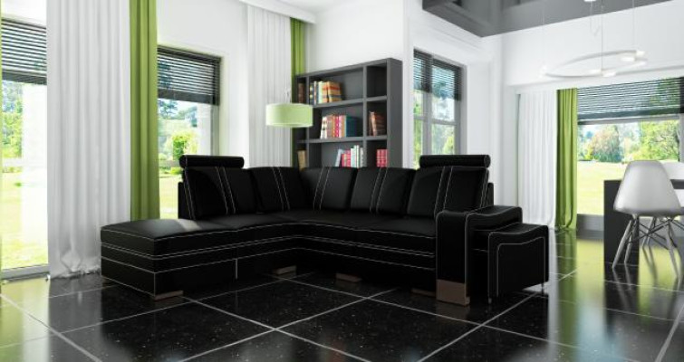 LEDERSOFA BETTKASTEN SCHLAFSOFA LEDERECKCOUCH ECKCOUCH ECKSOFA MIT BETTFUNKTION