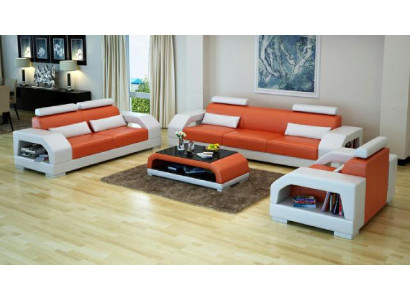 LEDERSOFA 3+2+1 SITZER DESIGNER GARNITUR SOFA COUCH LEDER POLSTER NEU MADE IN EU