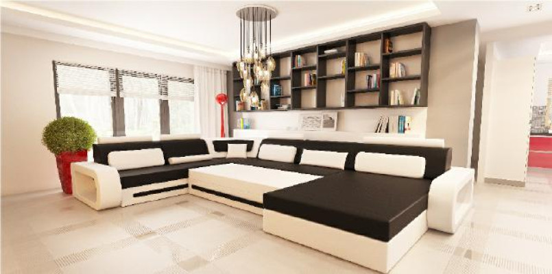 LEDERSOFA ECKSOFA LEDERGARNITUR LEDERCOUCH FARBWAHL WOHNLANDSCHAFT STUTTGART NEU