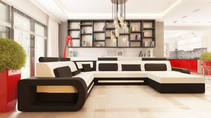 LEDERSOFA ECKSOFA LEDERGARNITUR LEDERCOUCH FARBWAHL WOHNLANDSCHAFT STUTTGART NEU