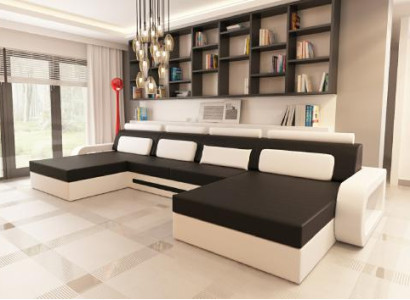 XXL BIG U Form Ecksofa Sofa Couch Polster Garnitur Leder Neu! Wohnlandschaft !!