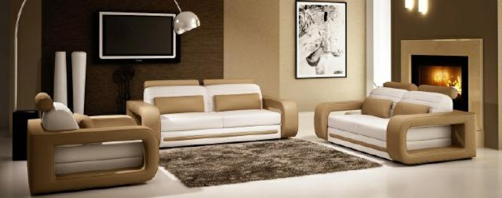LEDERSOFA LEDER SITZER BETTFUKTION MADE IN EU POLSTERGARNITUR SOFAGARNITUR 3+2+1