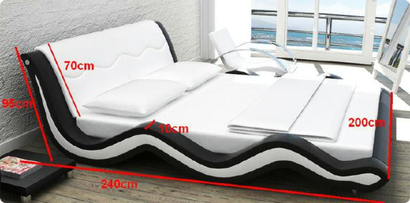 Polsterbett Bettten Bett Polster Ehe Leder Textil Designer Doppel XXL Big Louis