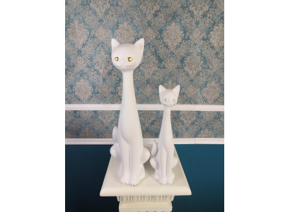 2x Katze XXL Design Katze Dekoration Figur Skulptur Deko Statue Figuren Statuen