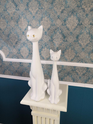 2x Katze XXL Design Katze Dekoration Figur Skulptur Deko Statue Figuren Statuen