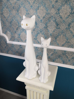2x Katze XXL Design Katze Dekoration Figur Skulptur Deko Statue Figuren Statuen