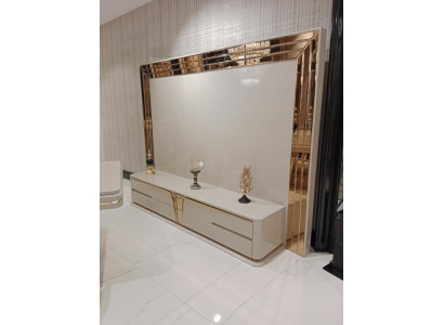 Wohnwand TV Wand Holz Modern Stil Regal Wohnzimmer Möbel Schrank rtv tv Ständer